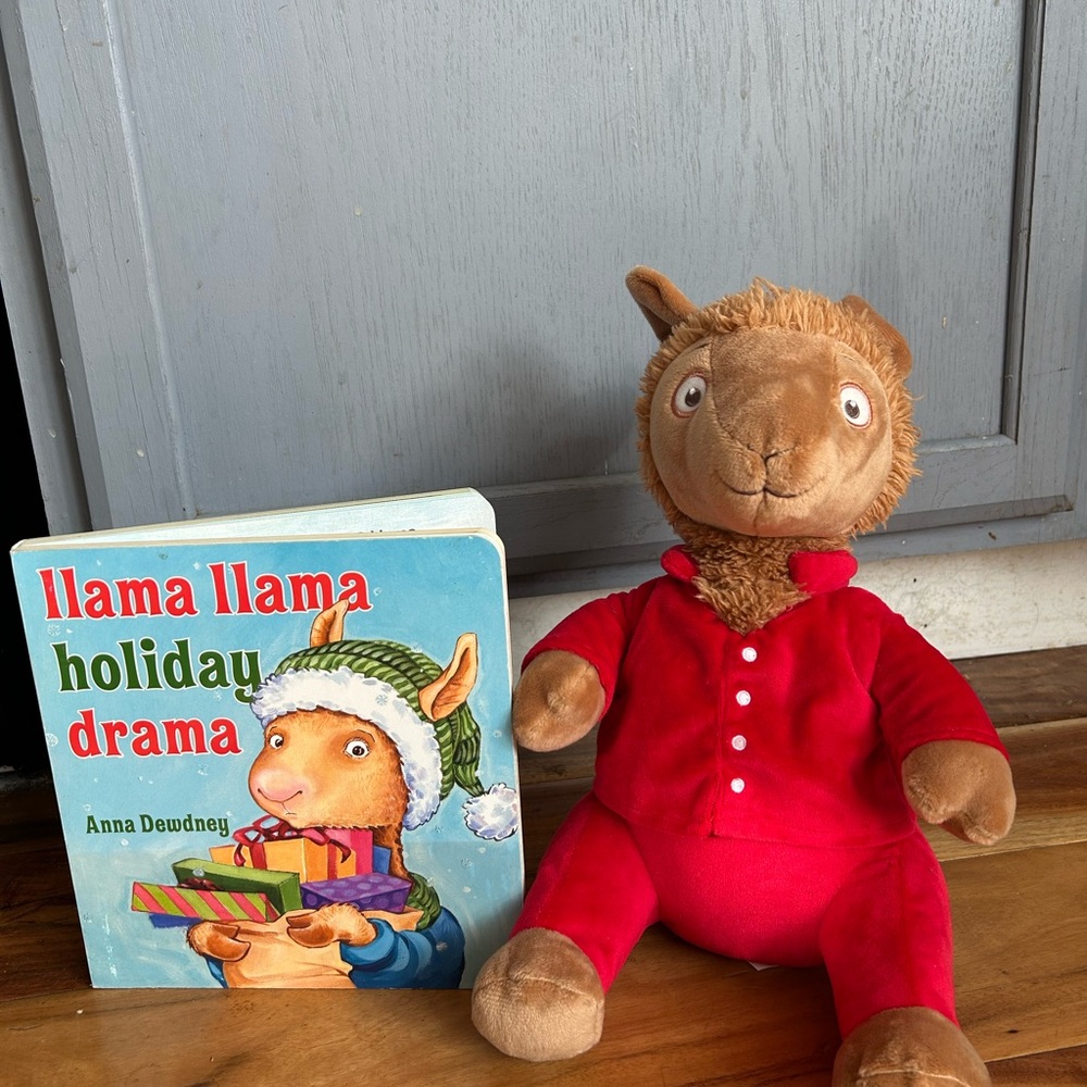 Festive Llama Plush and Storybook Set